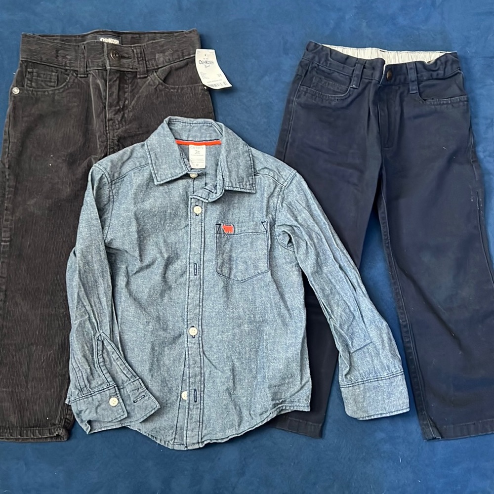 Lot Bundle Toddler Size 3T Pants and button down shirt
